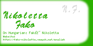 nikoletta fako business card